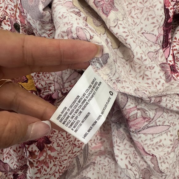 Knox Rose Women SZ M Floral Print 3/4 Sleeve Blouse Lightweight Rayon Scoop Neck - Picture 5 of 9